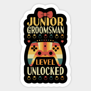 Junior Groomsman Level Unlocked Sticker